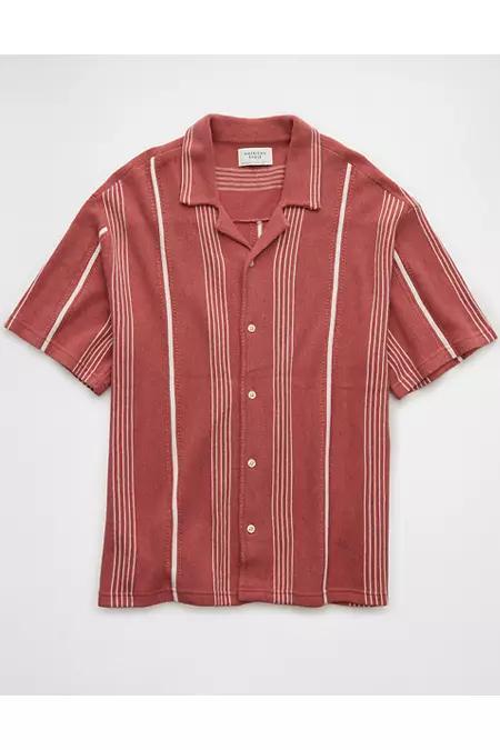 AE Striped Button-Up Sweater Polo Shirt Men's Product Image