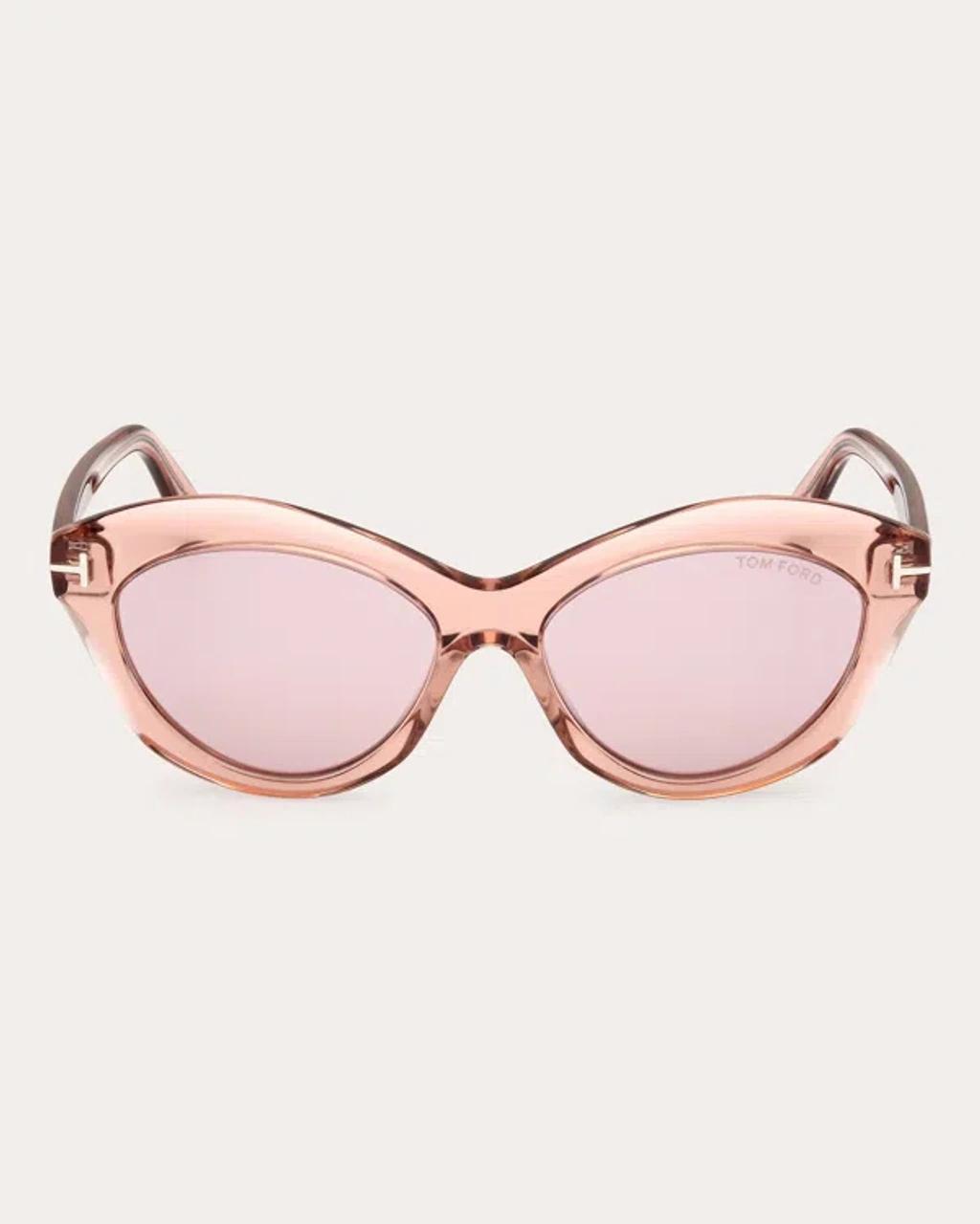 TOM FORD Toni 55mm Oval Sunglasses In Pink/violet Product Image