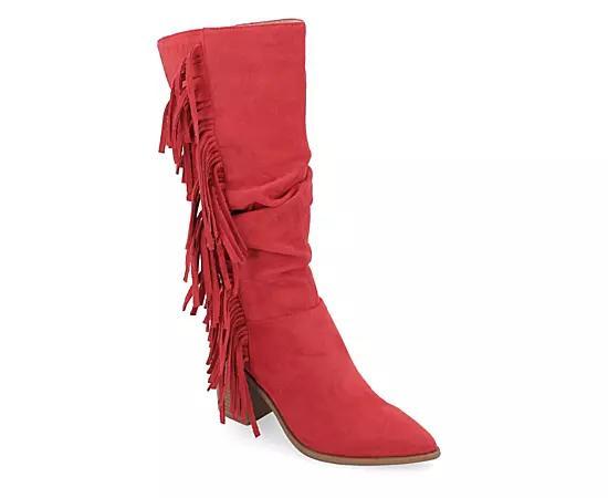 Journee Collection Womens Hartly Fringed Extra Wide Calf Dress Boot Product Image