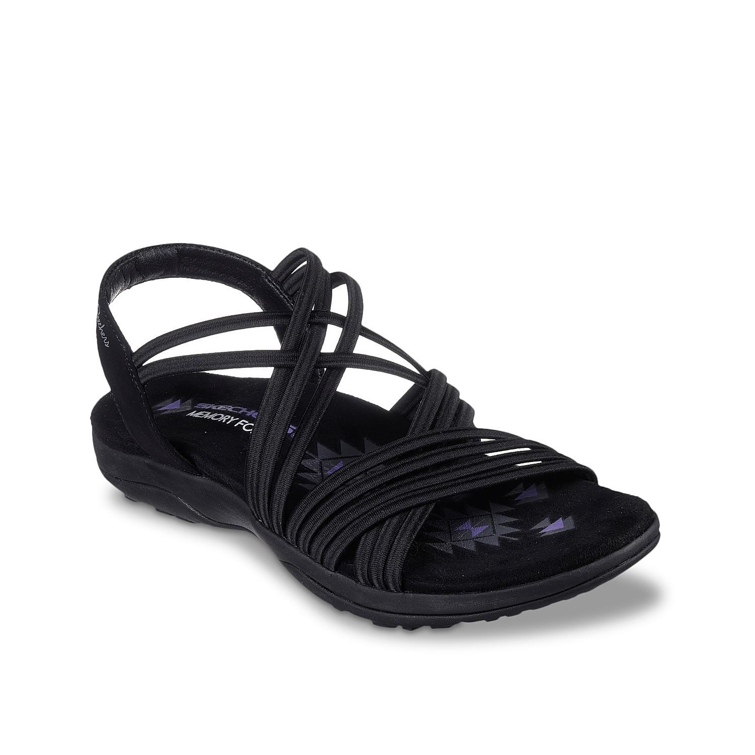 SKECHERS Reggae Slim - Sunnyside (Black/Black) Women's Shoes Product Image