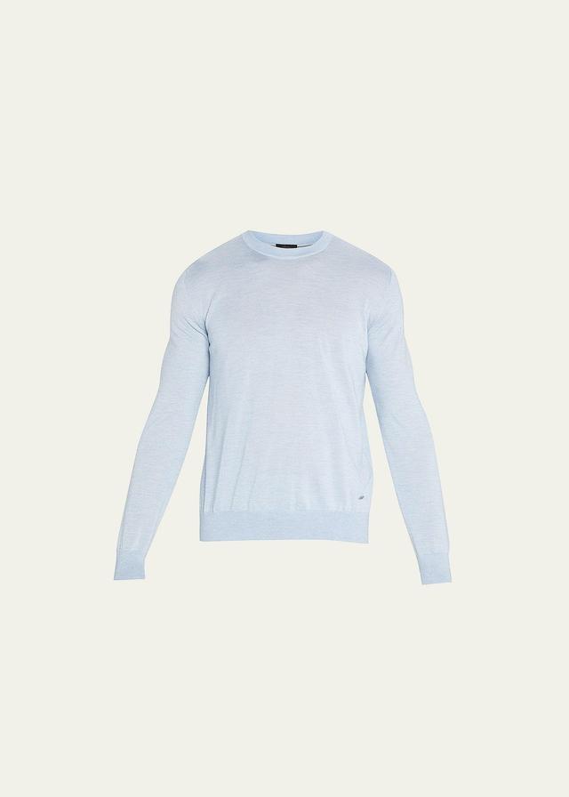 Brioni Men's Cashmere-Silk Crewneck Sweater - Size: 50 EU (40 US) - WHITE MULT Product Image