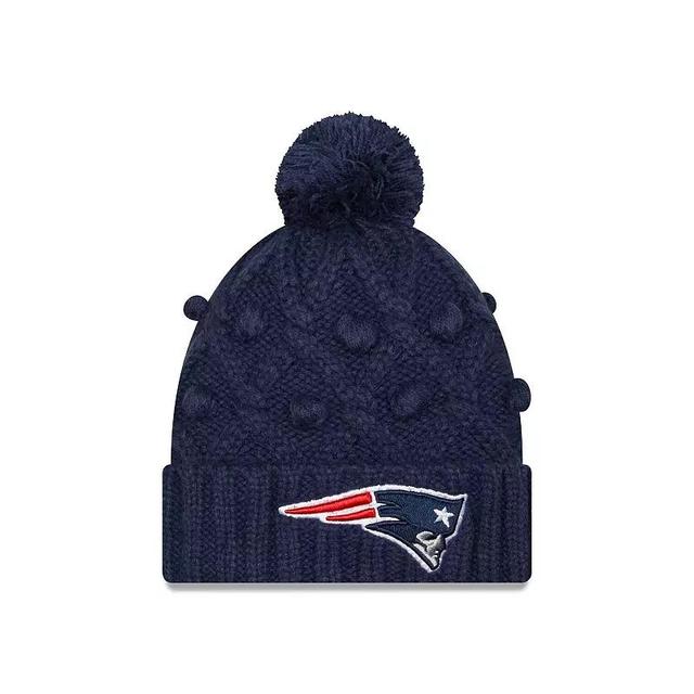 Womens New Era Navy New England Patriots Toasty Cuffed Knit Hat with Pom Product Image