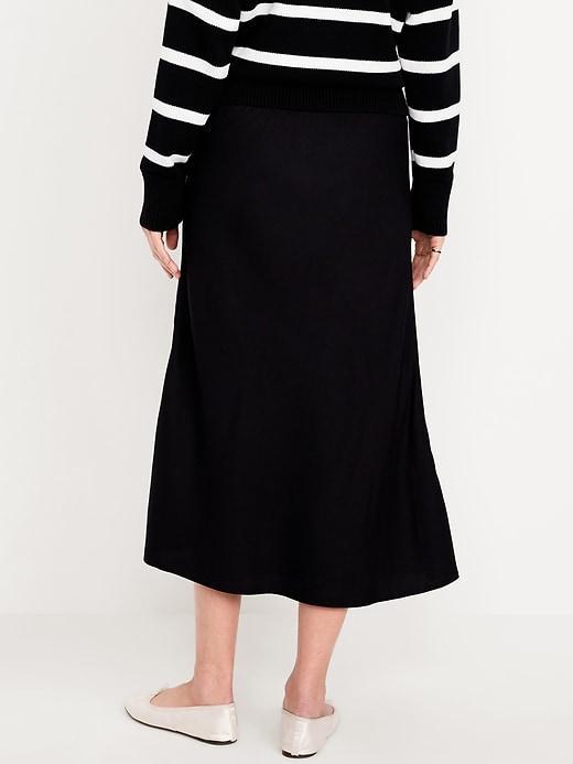 High-Waisted Crepe Midi Skirt Product Image