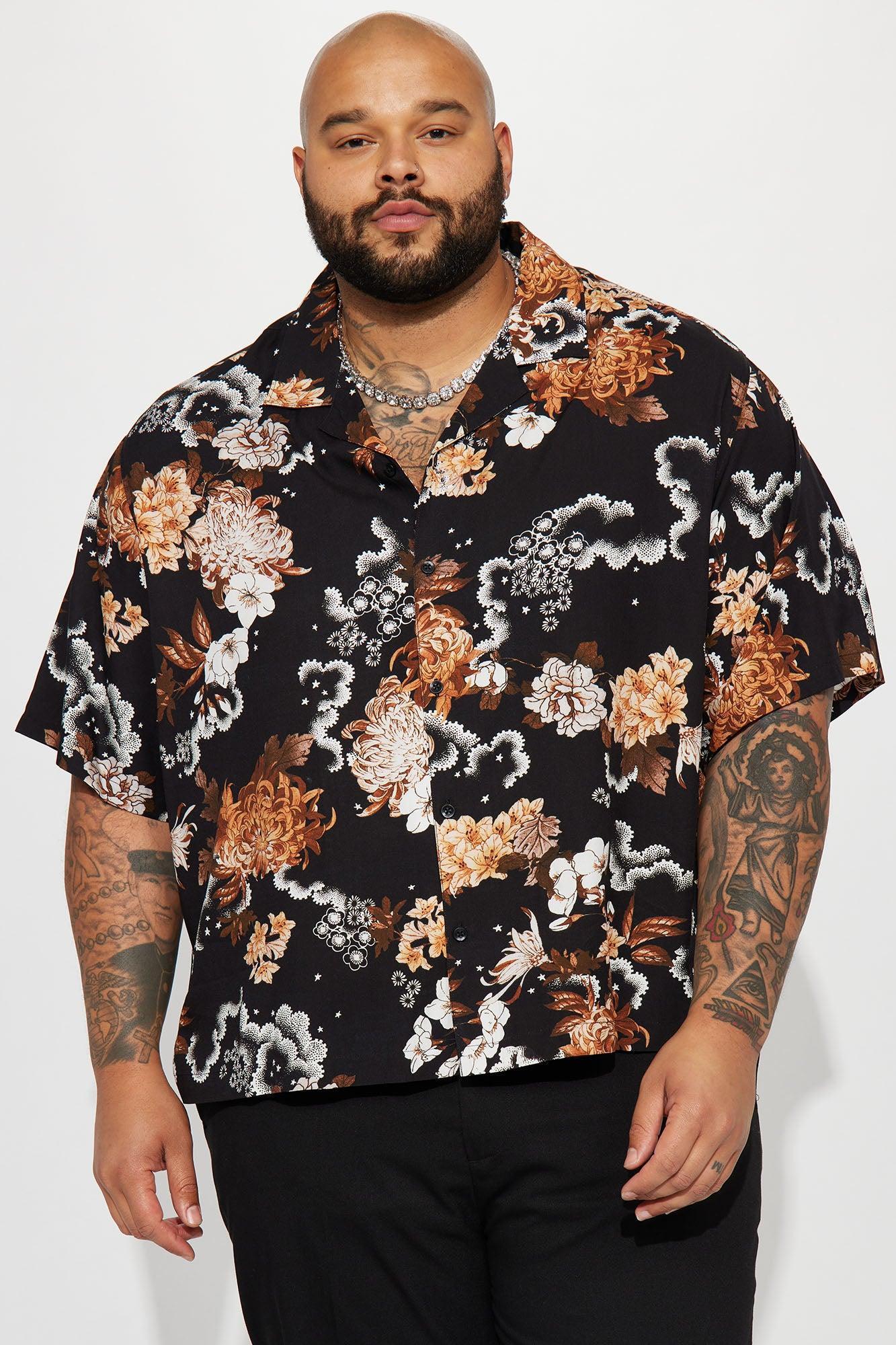 Many Flowers Cuban Shirt - Black/combo Product Image