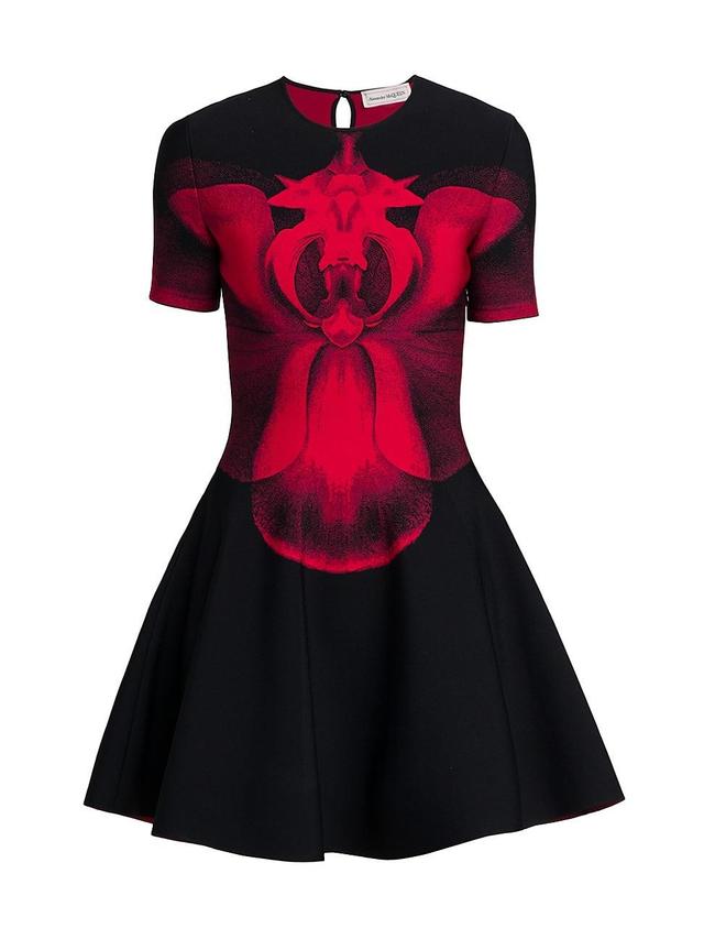 Alexander McQueen Orchid Jacquard Fit & Flare Dress Product Image