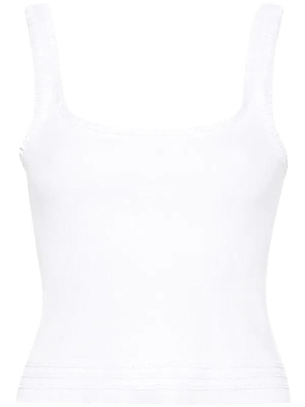 White Ribbed Cotton Tank Top product image