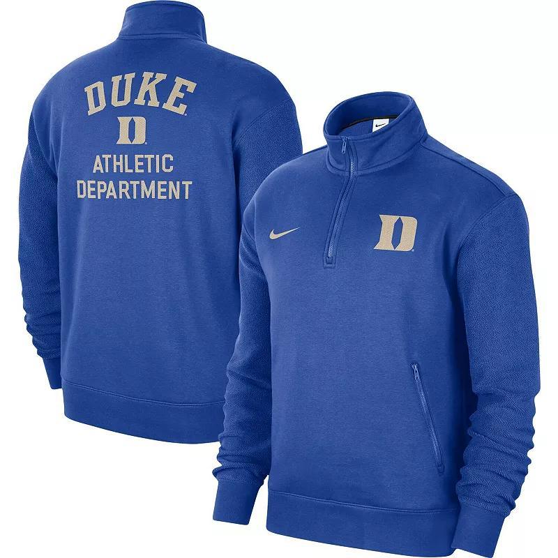 Mens Nike Royal Duke Devils Campus Athletic Department Quarter-Zip Sweatshirt Product Image