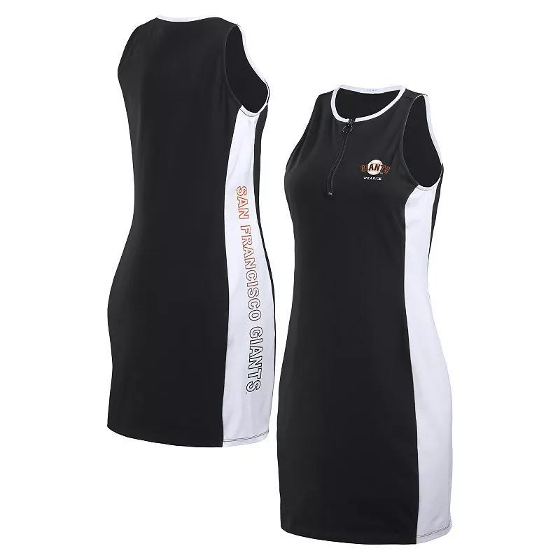 Womens WEAR by Erin Andrews San Francisco Giants Color Block Quarter-Zip Sleeveless Dress Product Image