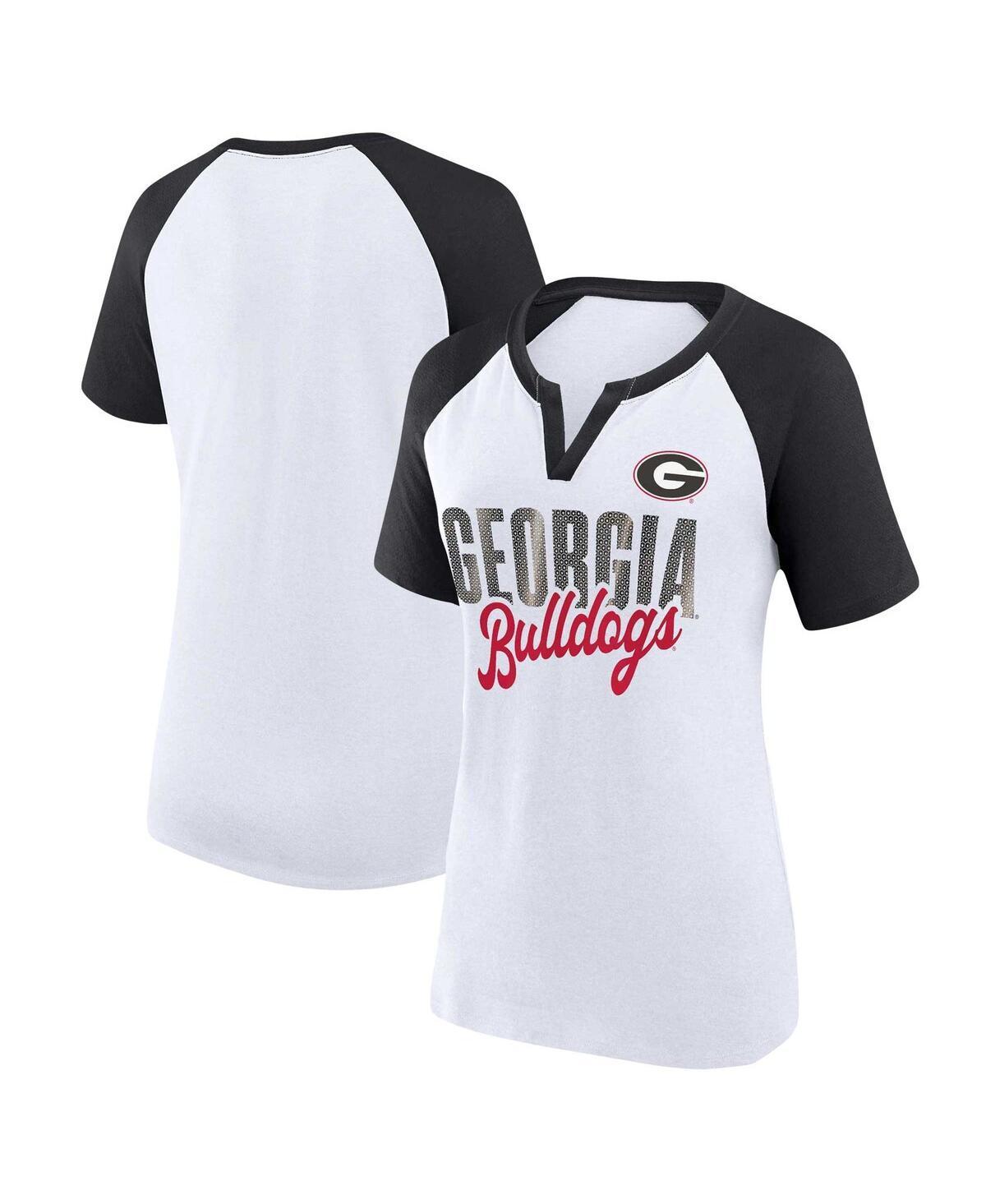 Womens Profile /Black Georgia Bulldogs Plus Size Best Squad Shimmer Raglan Notch Neck T-Shirt Product Image