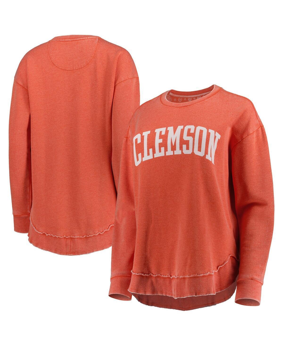 Womens Pressbox Clemson Tigers Vintage Wash Pullover Sweatshirt Product Image