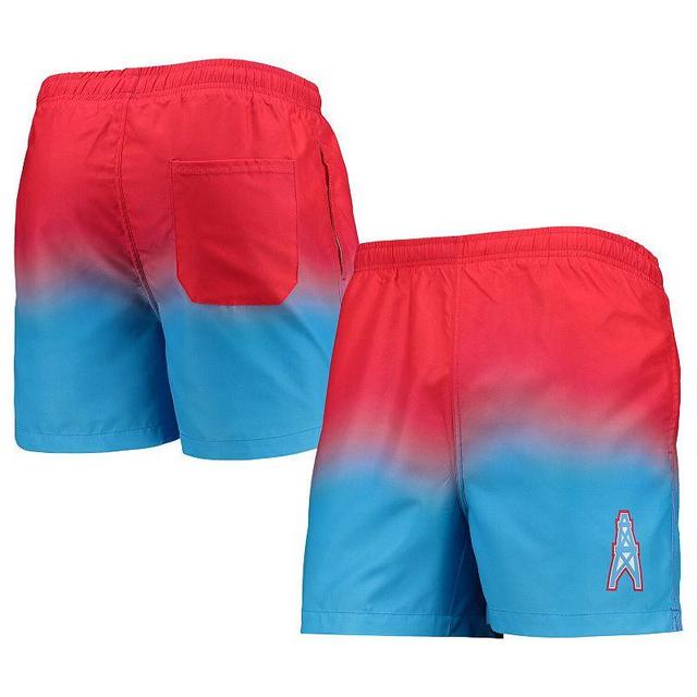 Mens FOCO Light Blue Houston Oilers Gridiron Classics Retro Dip-Dye Swim Shorts Product Image