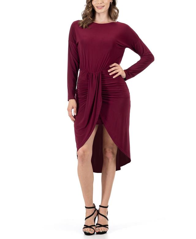 24seven Comfort Apparel Womens Long Sleeve Knee Length Dress Product Image