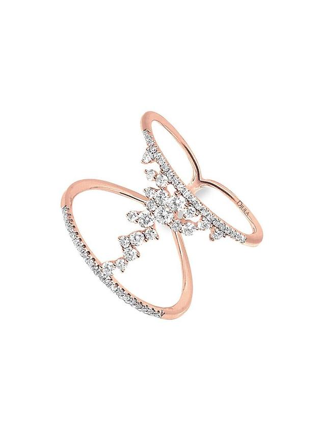 Womens Fairytale 18K Rose Gold & Diamond Cage Ring Product Image