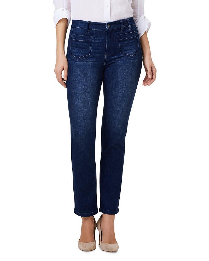 Nic+Zoe High Rise Straight Leg Jeans in Blue Product Image