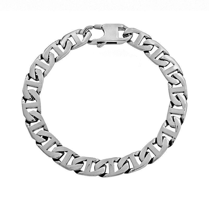 LYNX Stainless Steel Mariner Chain Bracelet - Men, Mens Silver Product Image