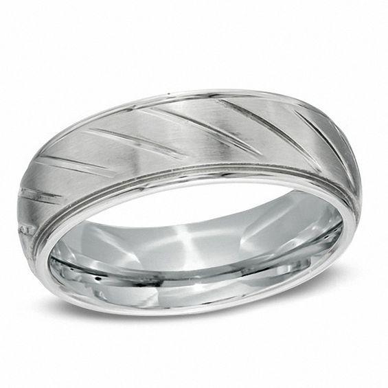 Men's 8.0mm Comfort Fit Stainless Steel Wedding Band Product Image