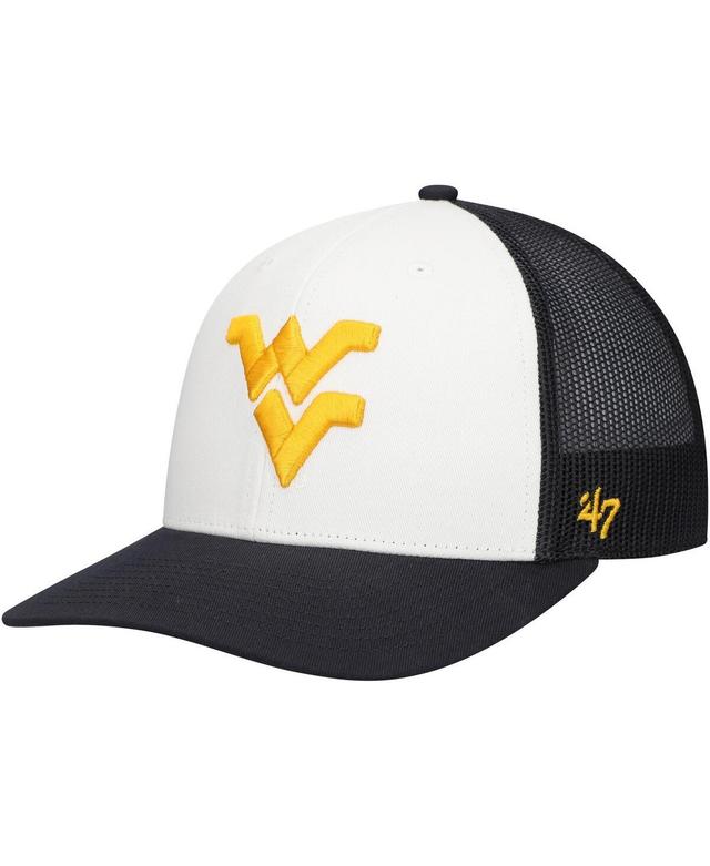 47 Brand Mens White/Navy West Virginia Mountaineers Freshman Trucker Adjustable Hat Product Image