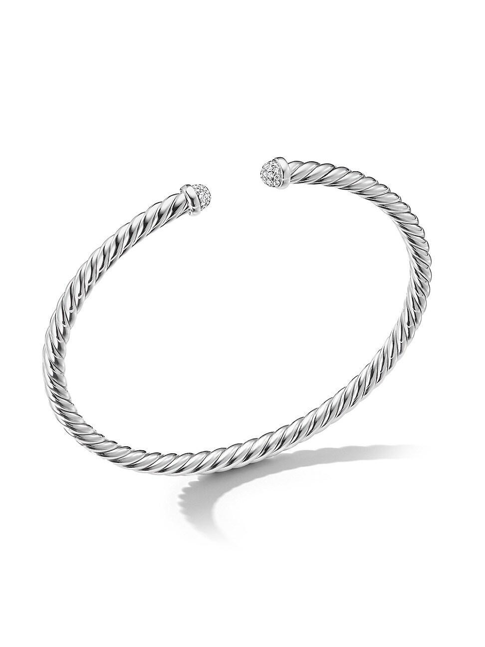 Womens Cable Flex Bracelet in 18K White Gold Product Image