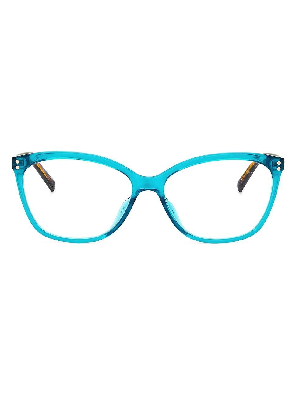 Womens Milena 55MM Blue Block Cat-Eye Glasses Product Image