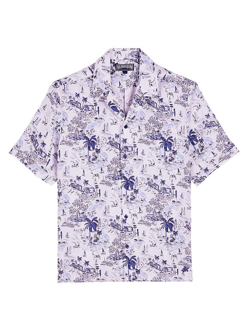 Mens Charli Graphic Linen Camp Shirt Product Image