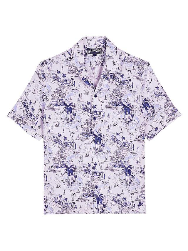 Mens Charli Graphic Linen Camp Shirt Product Image