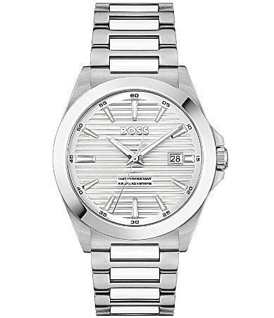 Hugo Boss Mens Strike Quartz Analog Silver Dial Stainless Steel Bracelet Watch Product Image