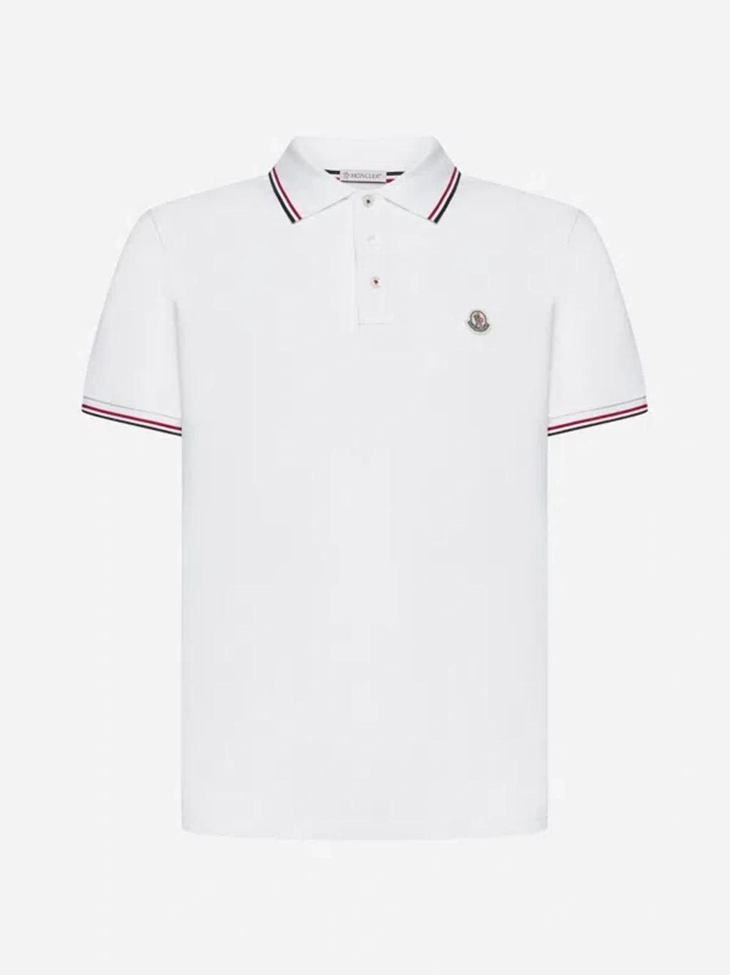 Logo-patch Cotton Polo Shirt In White Product Image