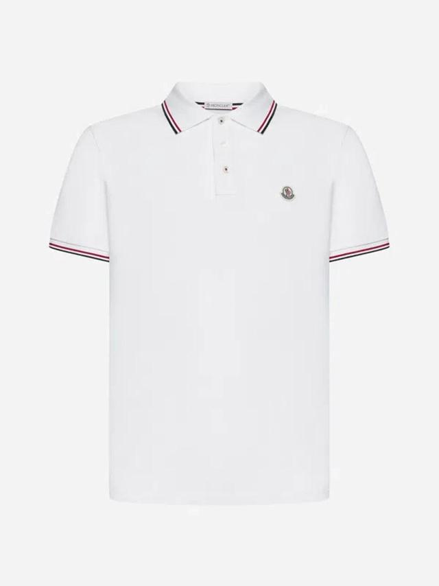 Logo-patch Cotton Polo Shirt In White Product Image