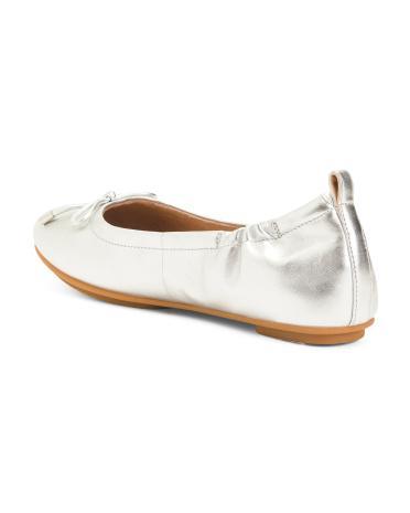 Allegro Bow Leather Ballerina Flats for Women Product Image