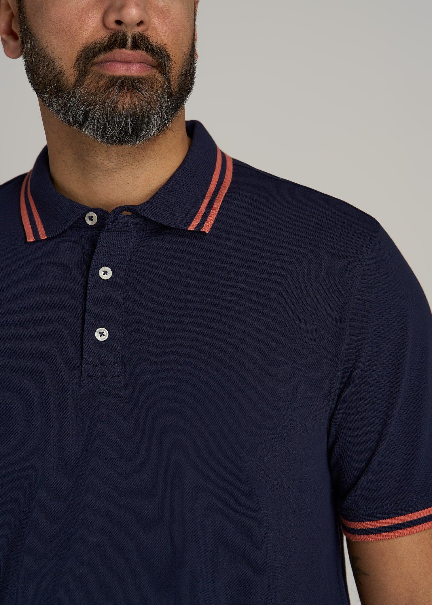 Contrast Tipped Polo Men's in Evening Blue Product Image