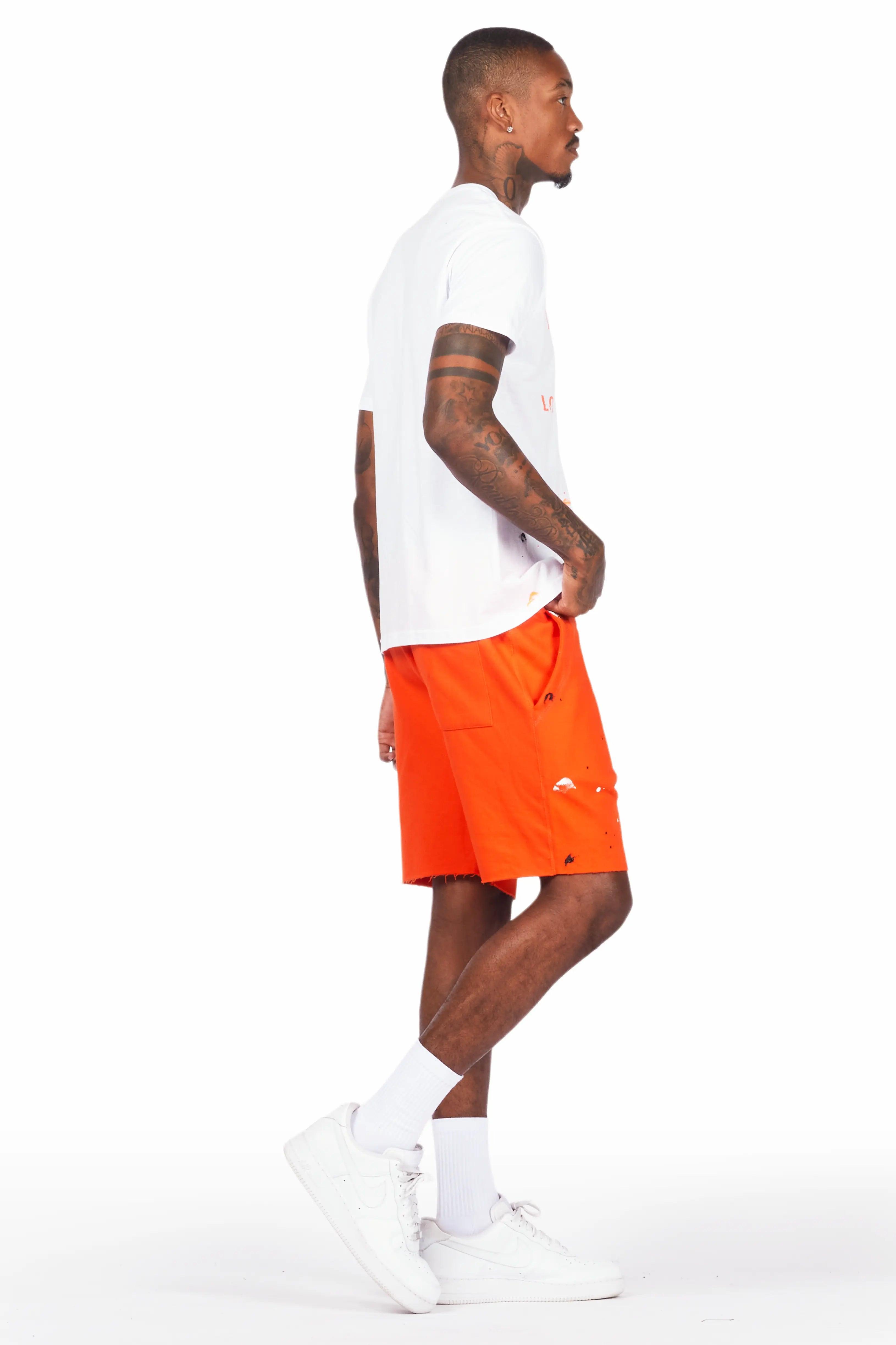 Scottie White/Orange Short Set Male Product Image