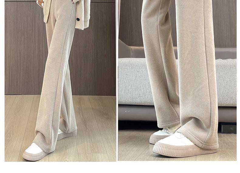 High Waist Plain Loose Fit Sweatpants Product Image