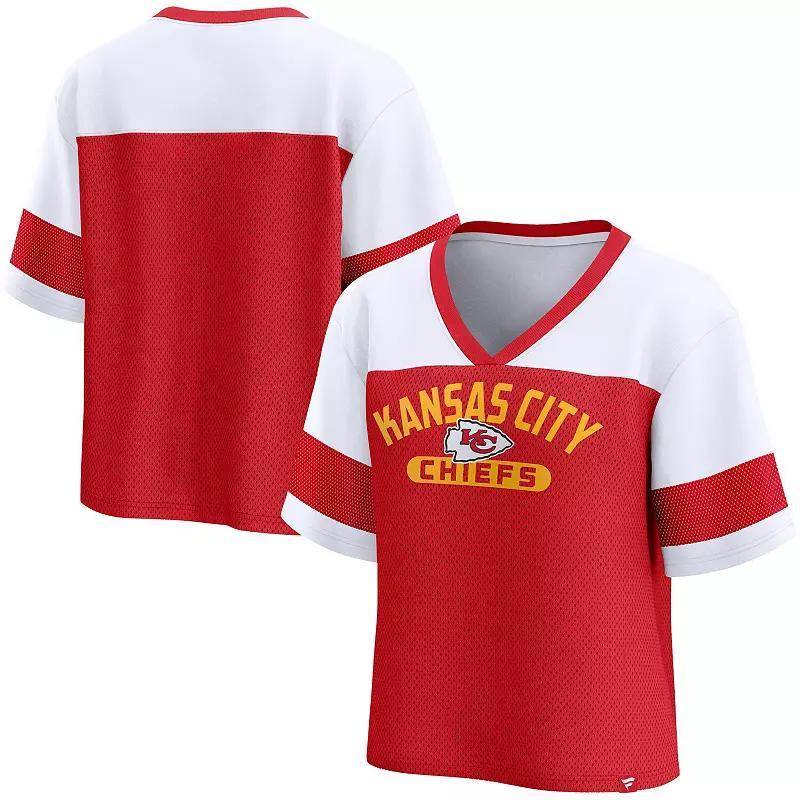 Womens Fanatics /White Kansas City Chiefs Homeschool Jersey Poly V-NeckFashion Top Product Image