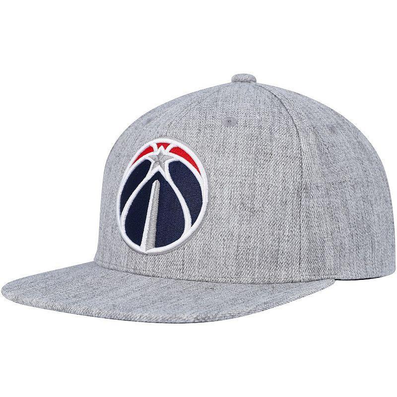 Mens Mitchell & Ness Heather Gray Washington Wizards Hardwood Classics 2.0 Snapback Hat Product Image