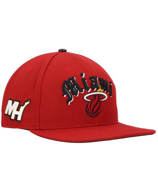 Mens Pro Standard Red Miami Heat Old English Snapback Hat Product Image