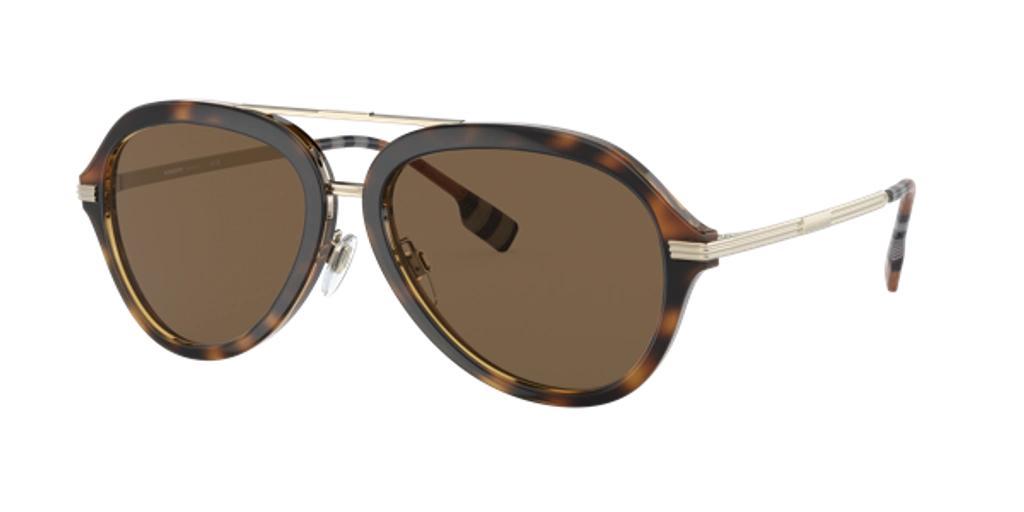 BURBERRY Mens Brown Be4377 Jude Pilot-frame Tortoiseshell Acetate Sunglasses In Dark Brown Product Image