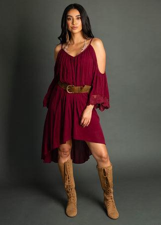 Dela Dress in Oxblood Product Image