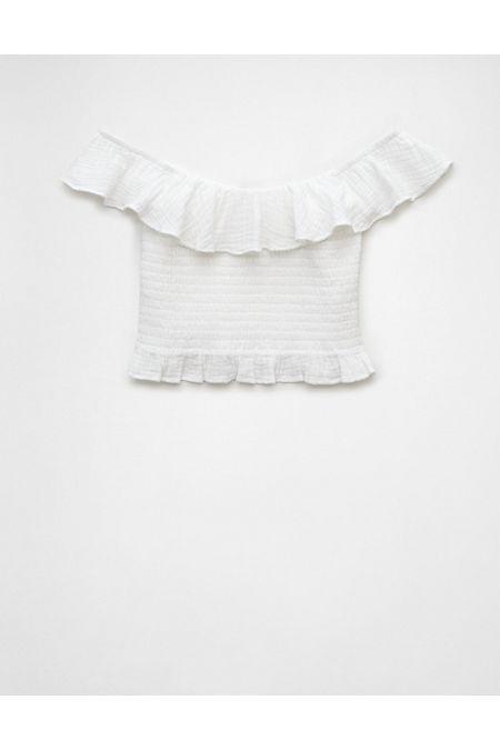 AE Off-The-Shoulder Smocked Tube Top Womens Product Image