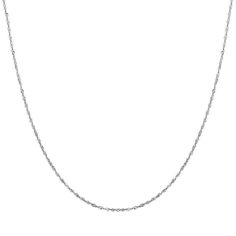 Everlasting Gold 14k White Gold Singapore Chain Necklace, Womens Product Image