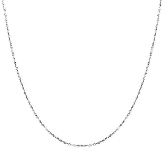 Everlasting Gold 14k White Gold Singapore Chain Necklace, Womens Product Image