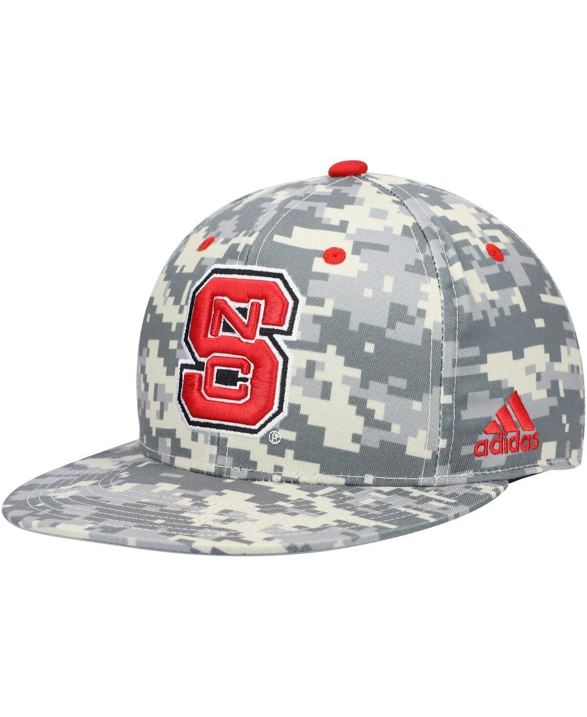 Mens adidas Camo NC State Wolfpack Gray Undervisor On-Field Baseball Fitted Hat Product Image