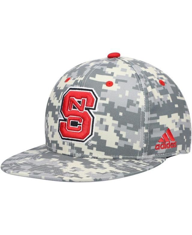 Mens adidas Camo NC State Wolfpack Gray Undervisor On-Field Baseball Fitted Hat Product Image