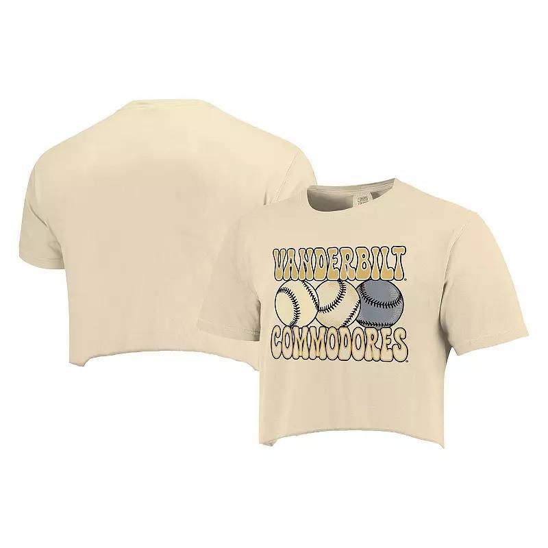 Womens Natural Vanderbilt Commodores Comfort Colors Baseball Cropped T-Shirt Product Image