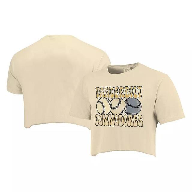 Womens Natural Vanderbilt Commodores Comfort Colors Baseball Cropped T-Shirt Product Image