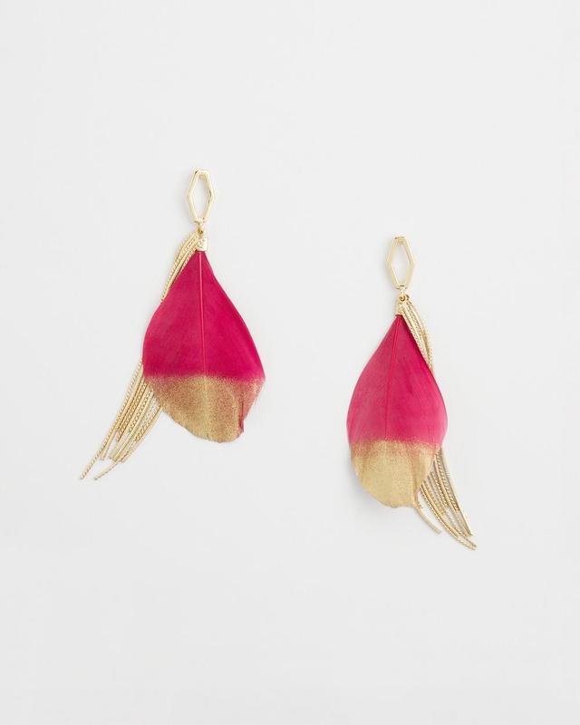 Chico's No Droop Magenta Fringe Earrings   Chico's - Magenta Rose - Women Product Image