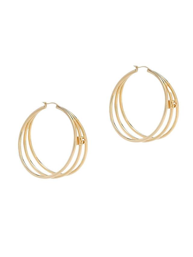 Womens Logo Goldtone Triple Hoop Earrings Product Image