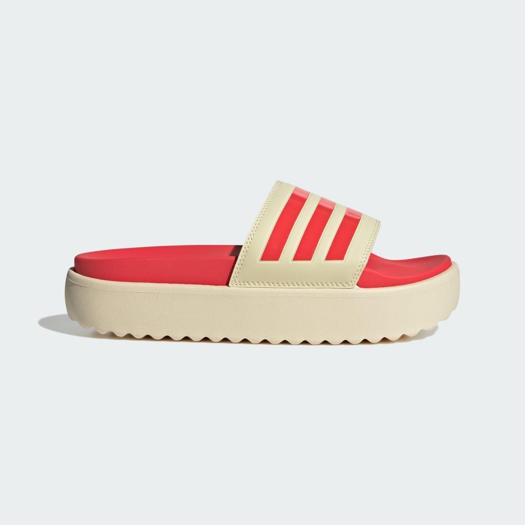 adidas Adilette Platform Slides Warm Vanilla 5 Womens Product Image