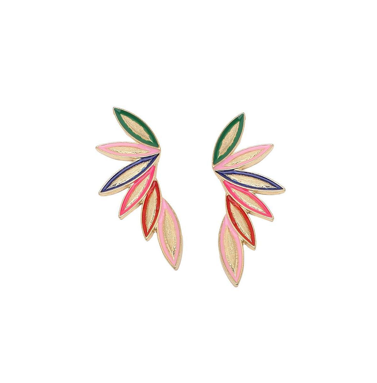 Sohi Womens Gold Wing Drop Earrings Product Image