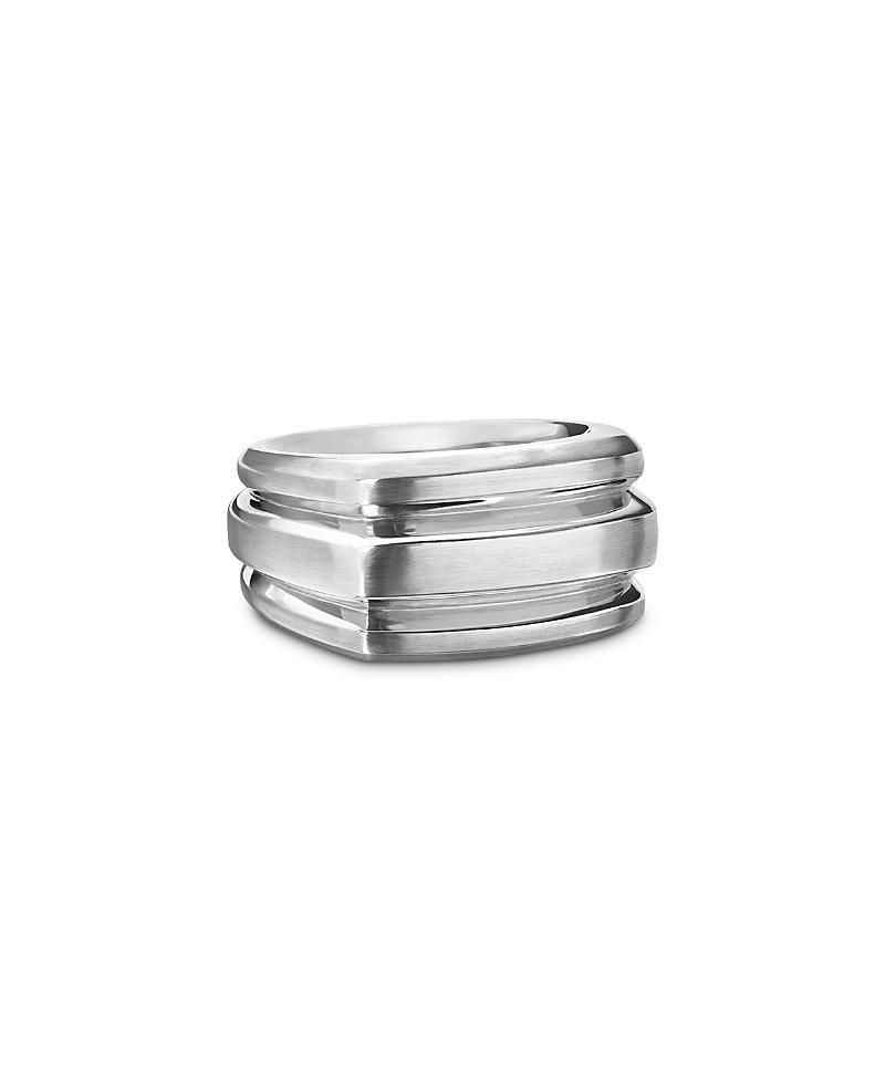 David Yurman Men's 13mm Deco Cigar Band Ring - Size: 10 - SILVER Product Image