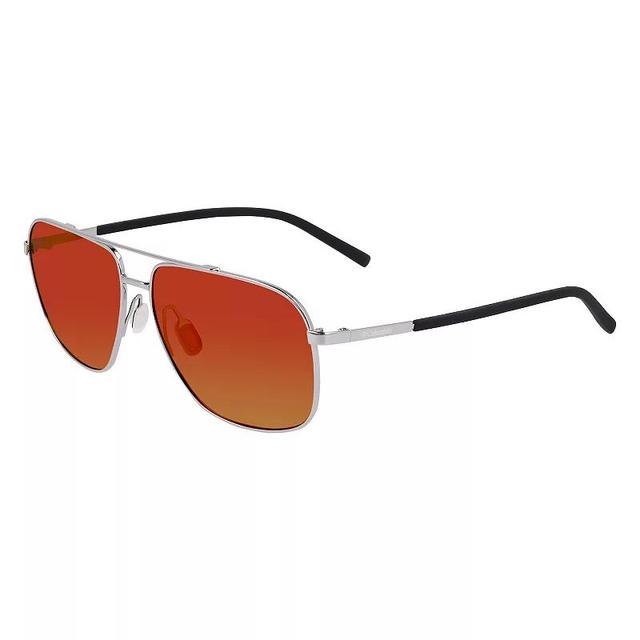 Mens Columbia Mist Trail Polarized Aviator Sunglasses, Shiny Grey Orange Product Image